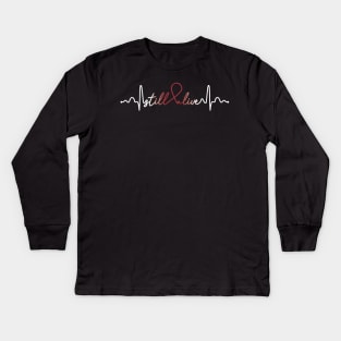 Still Alive- Migraine Gifts Migraine Awareness Kids Long Sleeve T-Shirt